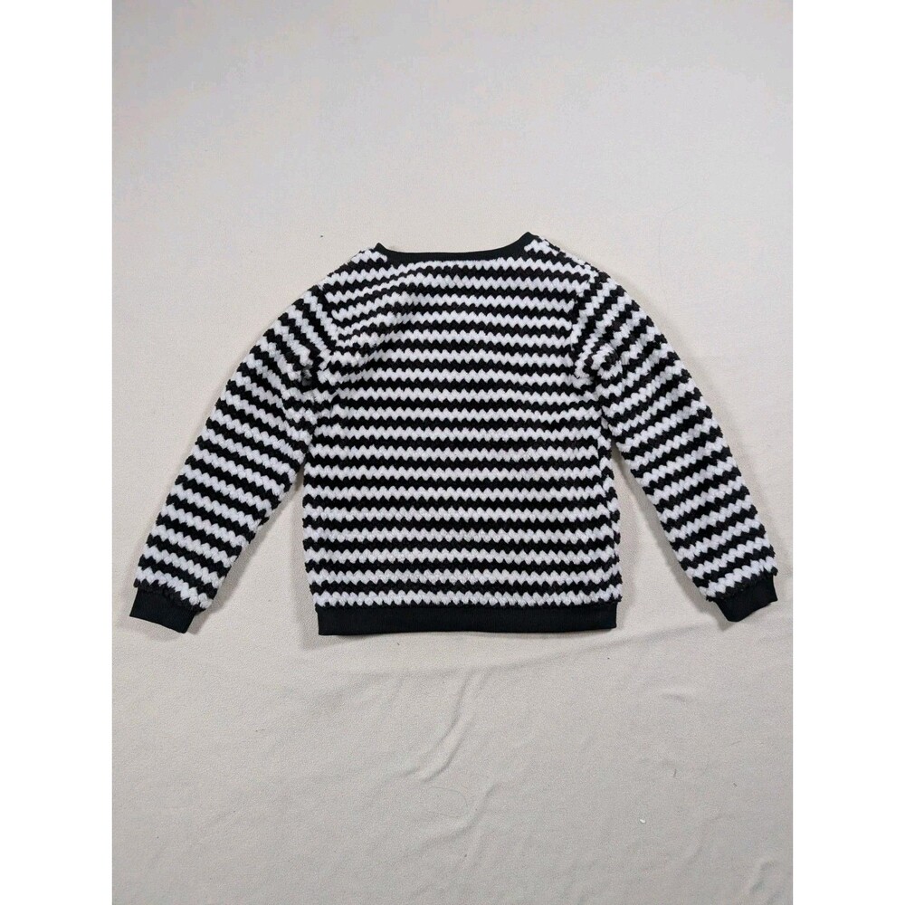 Juicy Couture Sweater Girls 8-10 White Striped Heart Logo Pullover Cozy Warm - Picture 3 of 8